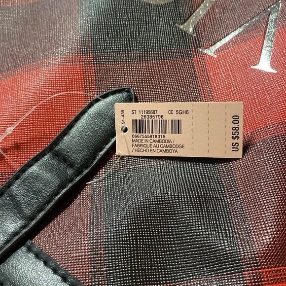 VICTORIA'S SECRET RED & BLACK BUFFALO PLAID LARGE TOTE BAG - Picture 6 of 6